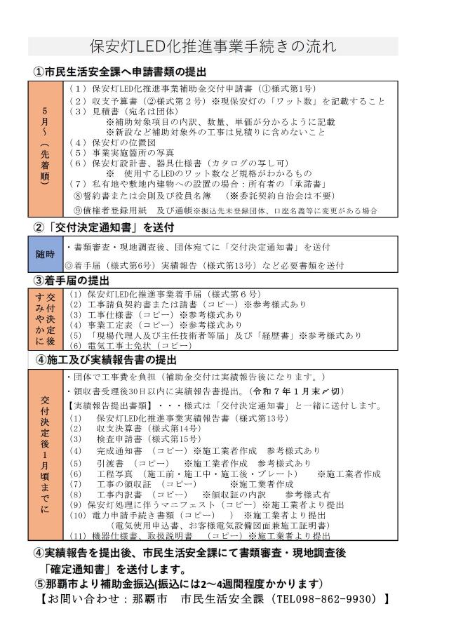 写真:保安灯LED化推進事業手続きの流れ図