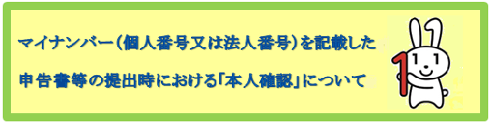 マイナンバーを記載した申告書等の提出時における本人確認について