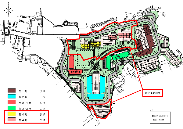 地図:大名市営住宅第4期建替工事全体配置図