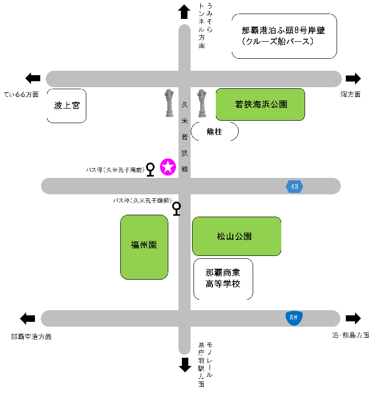 地図:若狭広場周辺 拡大