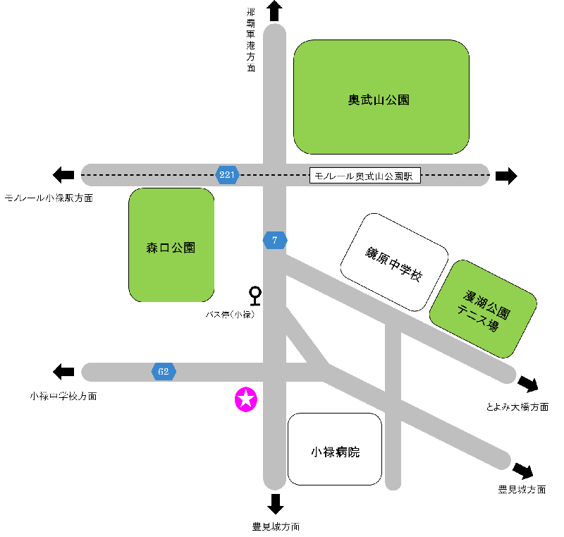 地図:小禄馬場入口広場周辺 拡大