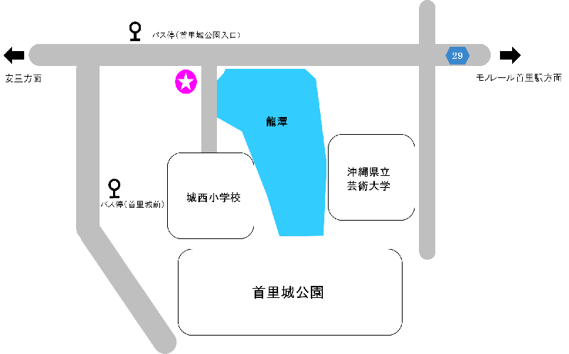 地図:龍潭広場周辺 拡大
