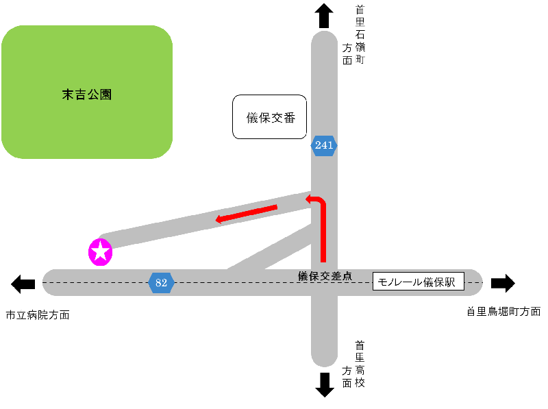 地図:ニシムイ公園周辺 拡大