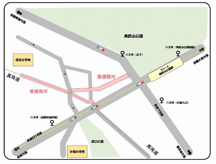 地図：山下町地内周辺