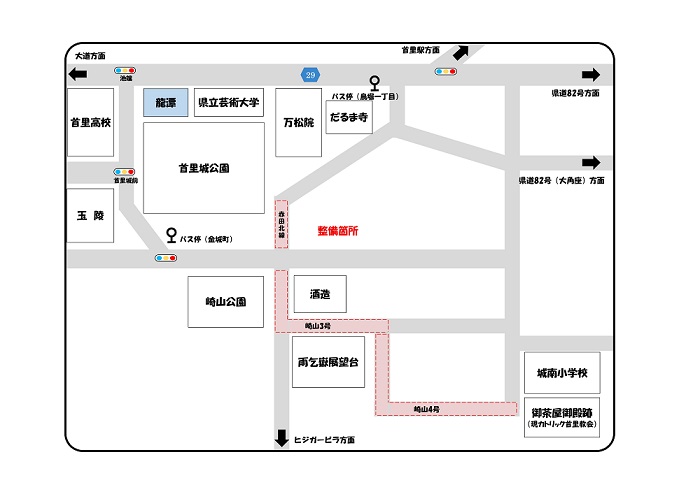 地図:崎山町周辺