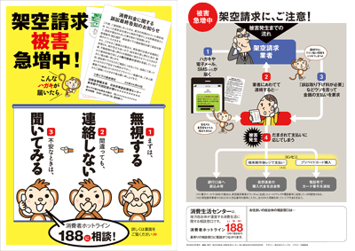 写真:架空請求被害急増中チラシ
