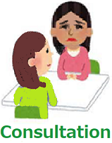 イラスト:相談する様子