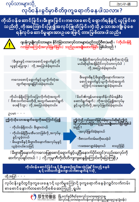 写真：リーフレット（ミャンマー語）