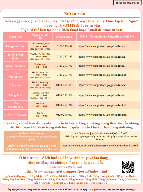 写真：技能実習生向けリーフレット2（ベトナム語）