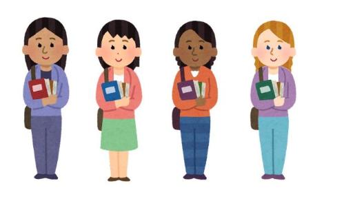 イラスト:日本語を学ぶ外国人