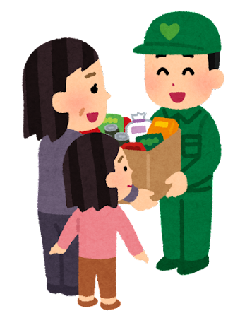 イラスト:食料配布の様子