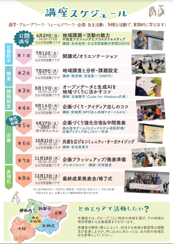 写真：募集パンフレット　講座スケジュール