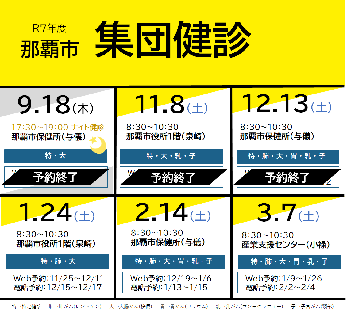 写真：令和7年度 那覇市集団健診チラシ