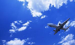 写真：飛行機と青空