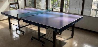 写真：卓球台設置
