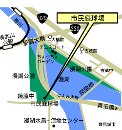 漫湖公園市民庭球場詳細地図