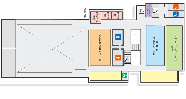 イラスト：ともかぜ振興会館2階　フロア図