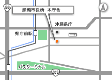 地図：本庁舎