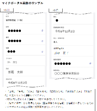 画面：マイナポータル　サンプル