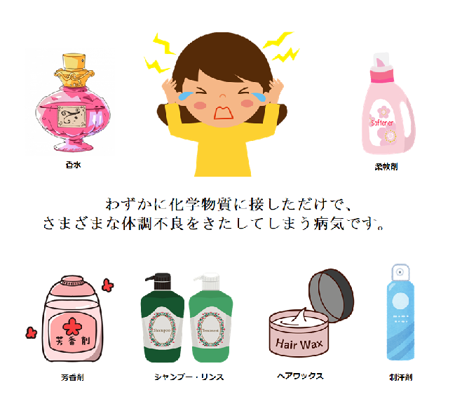 イラスト:化学物質過敏症のイメージ