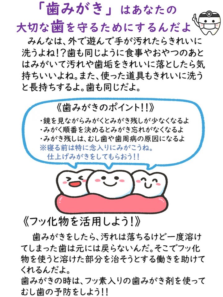 写真：大切な歯を守るためにできること！　チラシ