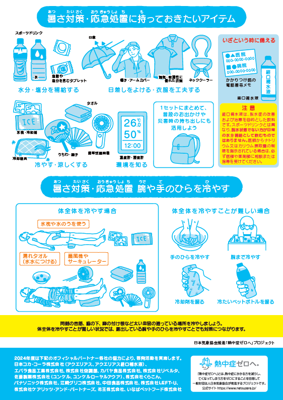 写真:暑さ対策・応急処置についてのポスター