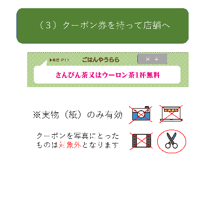 イラスト:3 クーポン券を持って店舗へ