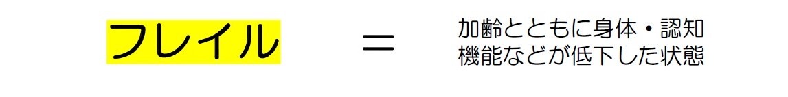 フレイル＝加齢とともに身体・認知機能などが低下した状態