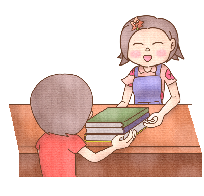 イラスト:本の貸出