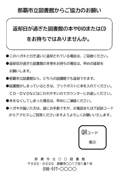 写真：ハガキ見本