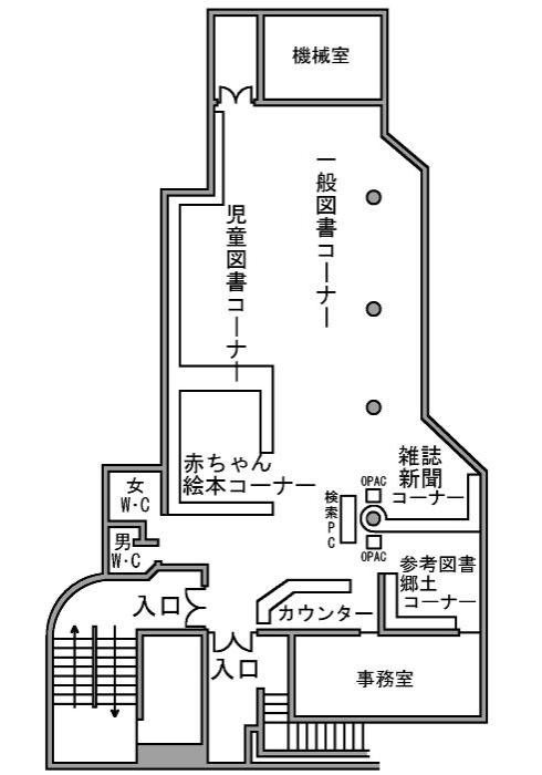 イラスト：首里図書館の館内図