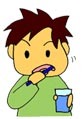 イラスト:歯磨きする人