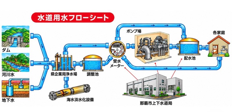 イラスト：水道用水フローシート