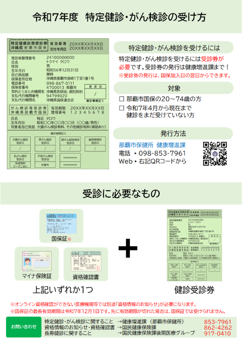 写真：令和7年度　特定健診・がん検診の受け方チラシ