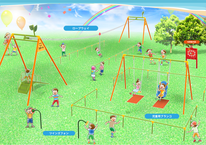 プレイゾーンブランコとターザンロールのパース図