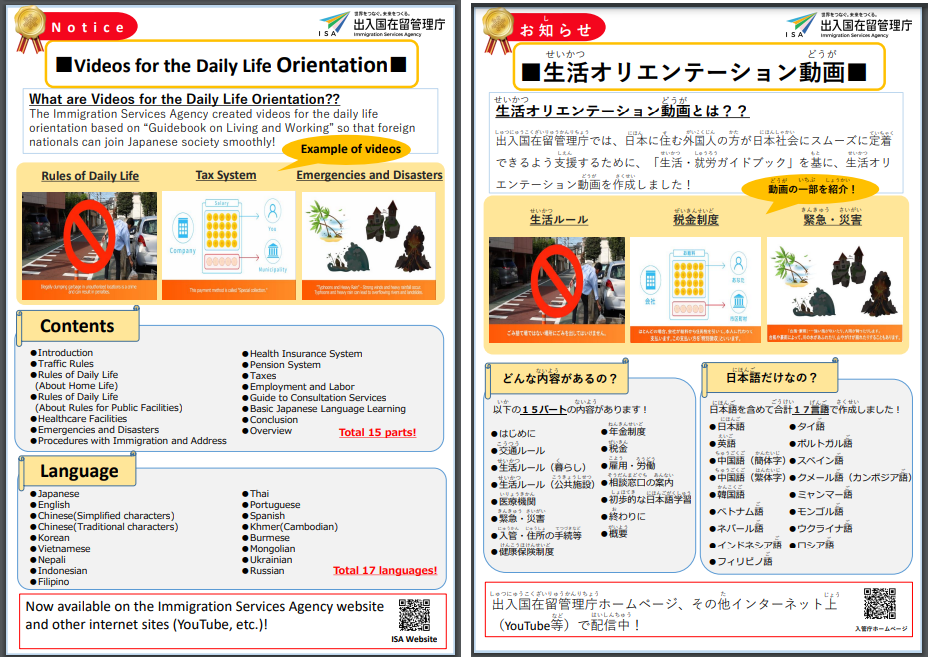 Flyer photo：Videos for the Daily Life Orientation 1