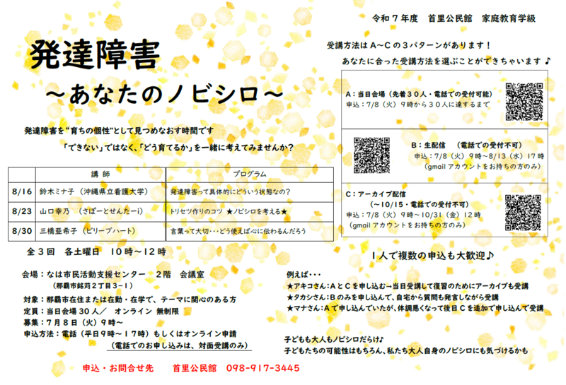 写真：チラシ　発達障害　あなたのノビシロ