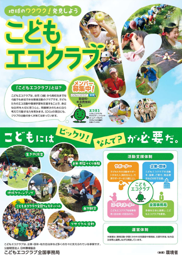 写真:こどもエコクラブチラシ