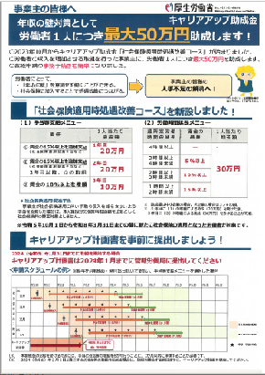 写真：キャリアアップ助成金のチラシ