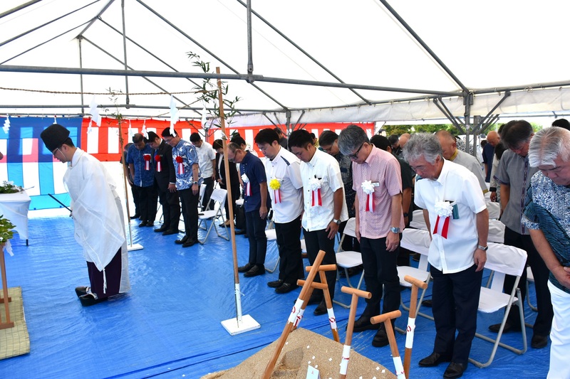 新真和志複合施設建設事業安全記念祭の儀式の様子