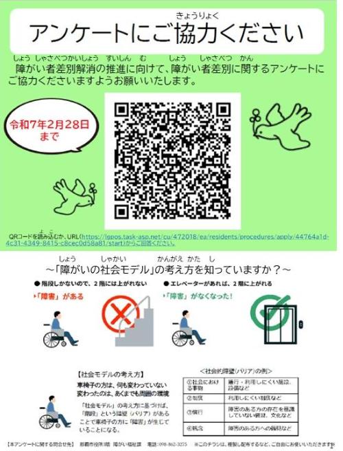 令和6年度障がい者差別に関するアンケートチラシ