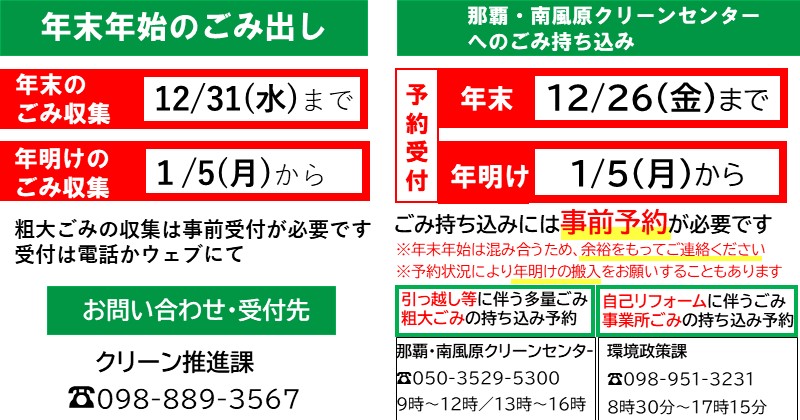 年末年始のごみ出し
