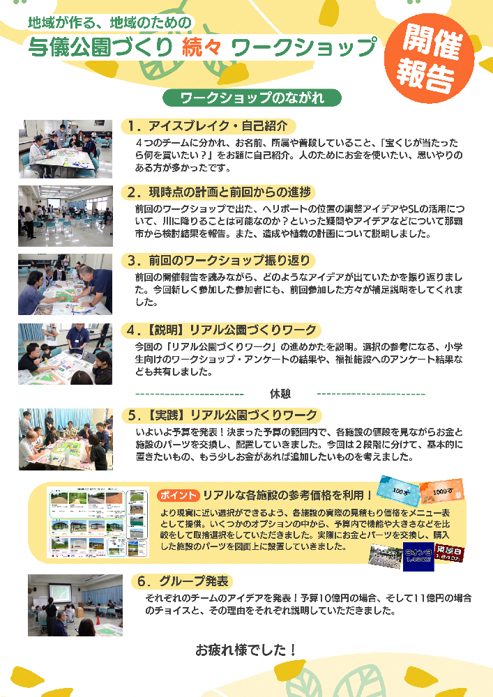 与儀公園づくり続々・ワークショップ開催報告（２）