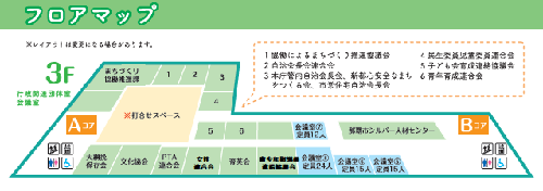 なは市民活動支援センター3階フロアマップ