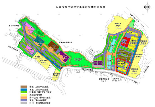 石嶺市営住宅第4期（1）建替工事区域図