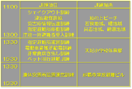 那覇市デジタル防災訓練　表